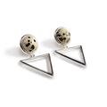 Click to view product details and reviews for Triangle Drop Earrings In Dalmatian Jasper And Silver Default Title.