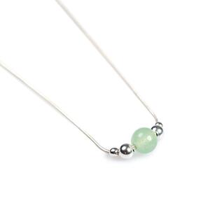 Delicate Single Stone Necklace In Silver And Aventurine Default Title