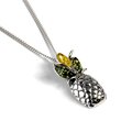 Click to view product details and reviews for Pineapple Necklace In Silver And Amber 22 56cm.