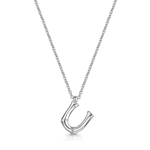 Rox Bamboo Sterling Silver Letter U Pendant