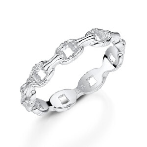 Rox Cane Silver Oval Link Ring M