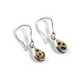 Click to view product details and reviews for Teardrop Hook Earrings In Silver And Dalmatian Jasper Default Title.