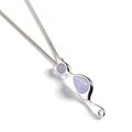 Click to view product details and reviews for Russian Blue Cat Necklace In Silver And Blue Lace Agate 16 42cm.