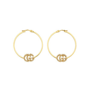 Gucci Running G Diamond Hoop Earrings