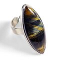 Click to view product details and reviews for Dazzling Blue Iron Tigers Eye Ring Natural Designer Gemstone Default Title.