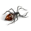 Click to view product details and reviews for Spooky Spider Brooch In Silver And Cognac Amber Default Title.