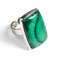 Click to view product details and reviews for Namibian Malachite Adjustable Statement Ring Natural Designer Gemstone Default Title.