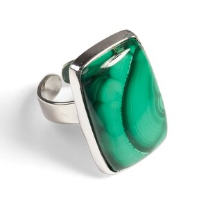 Namibian Malachite Adjustable Statement Ring Natural Designer Gemstone Default Title