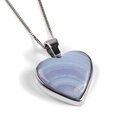 Click to view product details and reviews for Heart Shaped Blue Lace Agate Gemstone Necklace Natural Designer Gemstone 16 42cm.