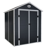 Plastic Storage Garden Shed 6.3ft x 6.2ft Grey Med Roof Outdoor