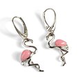 Click to view product details and reviews for Flamingo Drop Earrings In Silver And Pink Agate Default Title.