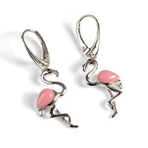 Flamingo Drop Earrings In Silver And Pink Agate Default Title