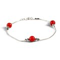 Click to view product details and reviews for Bead Bracelet In Silver And Coral Default Title.