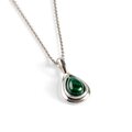 Click to view product details and reviews for Classic Teardrop Necklace In Silver And Malachite 22 56cm.