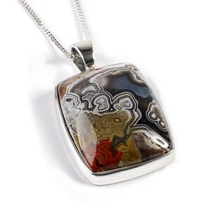 Crazy Lace Agate Necklace Stunning Natural Designer Gemstone 18 45cm