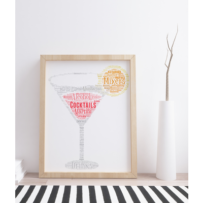 Personalised Cocktail Glass Word Art