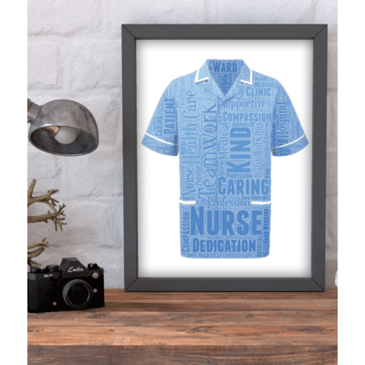 Personalised Male Nurse Uniform Word Art Graduation Gift