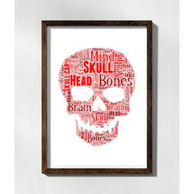 Personalised Skull Word Art Picture - Skull Wall Art