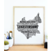 Personalised Leicestershire Word Art Map