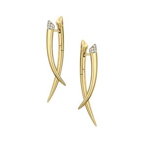 Shaun Leane Yellow Gold Vermeil Diamond Crossover Earrings Code Sa025yvwheos