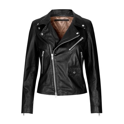 Bronco Thin Leather Jacket - Black