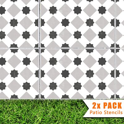 Bukan Patio Stencil - Rectangle Slabs - 1.5x Large Pattern / 1 pack (1 stencil)