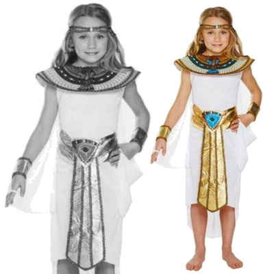 Egyptian Queen Girl Fancy Dress Costume Age 4-12 Years - Medium / 7-9 Years (U00 967)