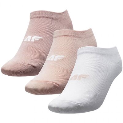 4F Womens Everyday Socks - White/Cream/Pink