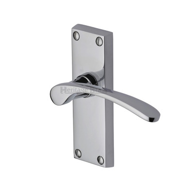 Heritage Brass Sophia Short Polished Chrome Door Handles - V4140-PC (sold in pairs) SHORT LATCH (119mm X 40mm)