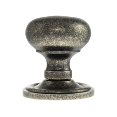Atlantic Old English Harrogate Solid Brass Mushroom Mortice Knob, Distressed Silver - OE58MMKDS (sold in pairs) DISTRESSED SILVER