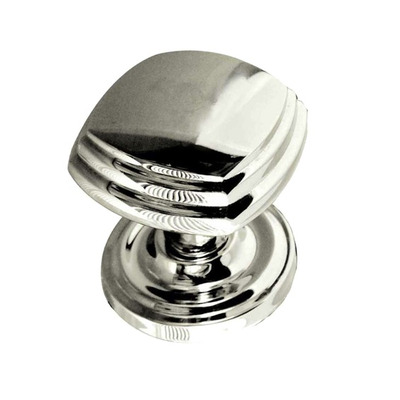 Frelan Hardware Tiered Square Mortice Door Knob On Round Rose, Polished Chrome - JV64PC (sold in pairs) POLISHED CHROME