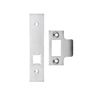 Zoo Hardware Face Plate And Strike Plate Accessory Pack For Horizontal Latch, Satin Chrome - ZLAP17BSC SATIN CHROME
