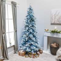 Buckingham Fir Artificial Pre-Lit Frosted PE Christmas Tree 6.5FT, 7.5FT, 8.5FT, 7.5ft (2.3m) / Mid October 2024