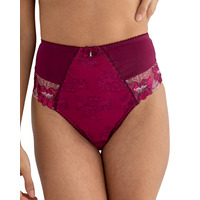 Pour Moi Sofia Lace Embroidered Deep Brief - Berry/Pink - 2XL - 18