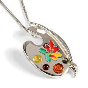 Artist Palette Necklace In Silver 18 455cm