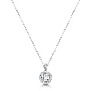 Diamond Halo Necklace 033cts
