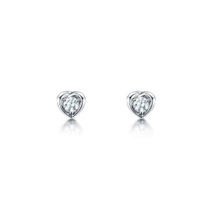 Diamond Heart Earrings 012cts