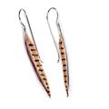 Click to view product details and reviews for Handpainted Pheasant Bird Feather Hook Earrings Default Title.