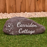 Personalised welsh slate paddle stone house sign (with brackets)