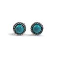 Click to view product details and reviews for Rope Edge Stud Earrings In Silver And Turquoise Default Title.