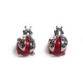 Click to view product details and reviews for Little Ladybird Stud Earrings In Silver And Coral Default Title.