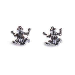 Frog Stud Earrings In Silver Default Title