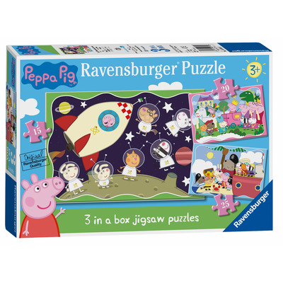 Ravensburger Peppa Pig 3 In Box (15, 20, 25 pieces) Jigsaw Puzzles