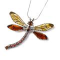 Click to view product details and reviews for Exotic Dragonfly Necklace In Silver And Amber 16 42cm.