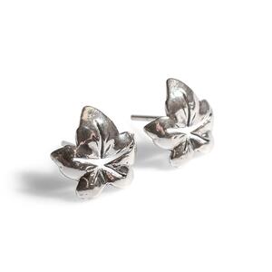 Ivy Leaf Stud Earrings In Silver Default Title