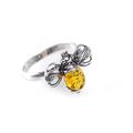 Click to view product details and reviews for Bumble Bee Ring In Silver And Yellow Amber Yellow K.