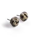 Click to view product details and reviews for Round Stud Earrings In Silver And Dalmatian Jasper Default Title.