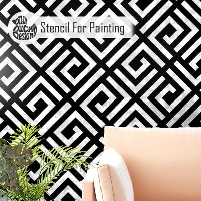 GEO MAZE Stencil
