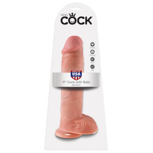 King Cock 11 Inch Cock with Balls-Flesh