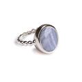 Click to view product details and reviews for Large Oval Delicate Ring In Silver And Blue Lace Agate M.
